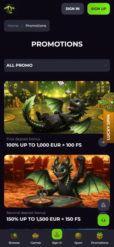 Drakaris Casino promotions experience on a mobile device